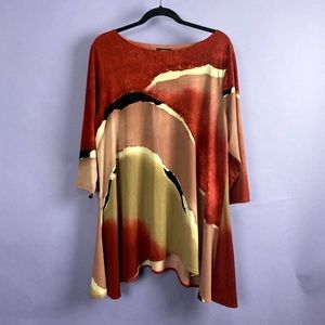 Alfani 3X Blouse with Earth Pattern